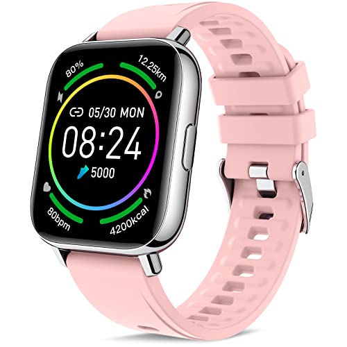 Judneer Smartwatch Mujer, 1.69'' Reloj Inteligente Rosa IP67 Impermeable, Pulsera Pantalla Táctil Completa con Monitor Sueño Contador de Caloría Pulsómetros Podómetro para Smart Watch Android y iOS