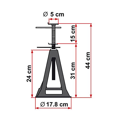 Juego de 2 escuadras Fiamma de plástico, soportan una carga vertical de hasta 1.500 kg, para caravana o remolque