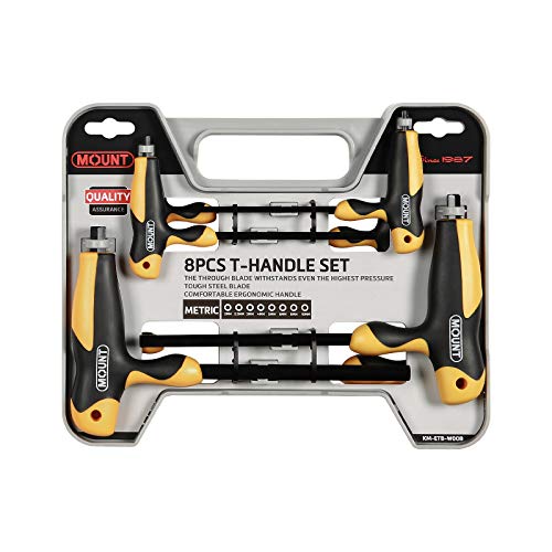 Juego de 8 llaves Torx con mango ergonómico en T, acero de aleación CR-V, Kit de herramientas portátil de fácil almacenamiento, útil para el mantenimiento casero y reparación de vehículos, T9-T40