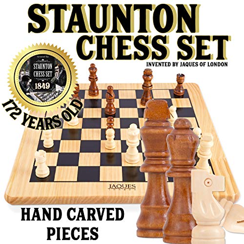 Juego de ajedrez Jaques of London Completo con Piezas - Tablero de ajedrez de Calidad y Piezas de ajedrez Jaques Staunton - Calidad de ajedrez Jaques Desde 1795