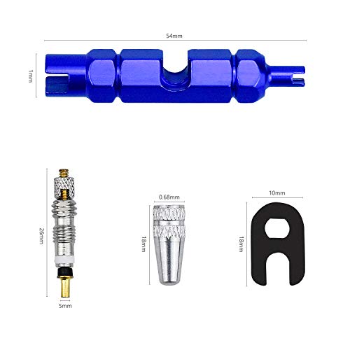 Juego de Herramientas para Quitar el núcleo de la válvula para Bicicleta Presta Núcleo de válvula con Tapas de válvula Presta Llave de válvula Válvula Núcleos de válvula Francesa Inserto de válvula