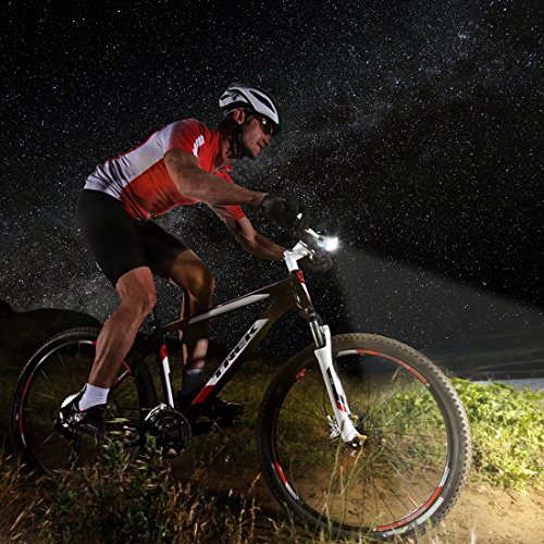 Juego de luces para bicicleta con bocina USB recargable LED faro de bicicleta, luz trasera y campana para advertencia de seguridad de ciclismo, bicicleta, impermeable, 3 modos de iluminación, 5 sonido