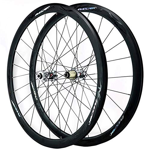 Juego de Ruedas de Bicicleta de Carretera Ultraligero 700C, Rueda de Freno de Disco de Carretera de ciclocross, Freno V/C, Rueda de Doble Pared de 40 MM, 7-12 velocidades