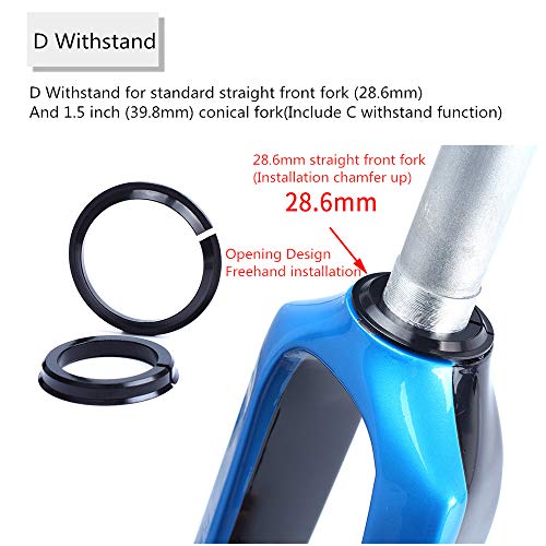 JUEXIN 1.5 Pulgadas Bike Headset Base Spacer Crown Race Bike Headset Washer con 28.6mm Tapered Fork Horquilla Recta 45 Grados para Ciclismo(D Withstand)
