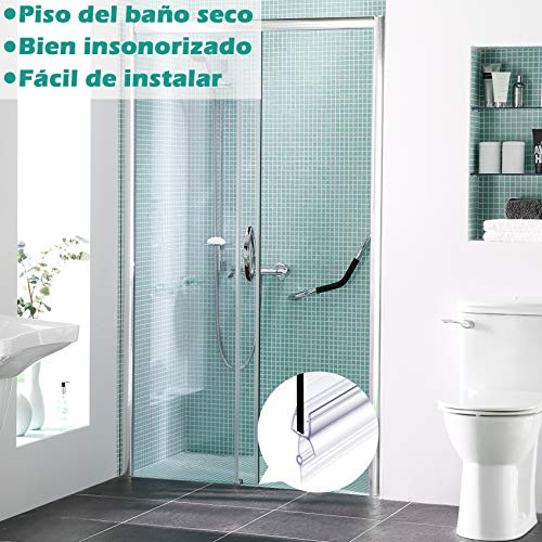 Junta Para Mampara de Ducha 2x100cm Revspoir se Ajusta Perfectamente a la Puerta de Vidrio de Goma Mampara Ducha 6 mm Fácil Montaje