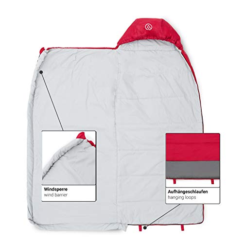 Justcamp Melvin Junior, Saco de dormir niños, manta saco de dormir para niños, rectangular