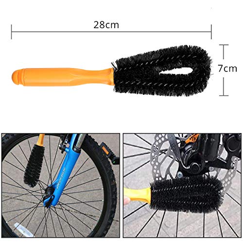 Justech 9PCs Kit de Limpieza para Bicicleta Juego de Herramientas Desengrasante de Limpieza para Bicicleta Juego de Cepillos Limpiador de Cadena para Bicicleta para Cadena Manivela Neumático Piñón