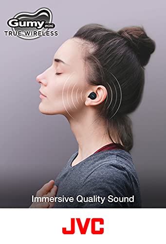 JVC Gumy Mini True Wireless Earbuds [Amazon Exclusive Edition] Auriculares Inalámbricos, Bluetooth 5.1, ResistenciaAgua (IPX4), Gran Duración de la Batería (hasta 15 Horas) - HA-Z55T-W (Blanco)