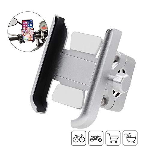 JWGD Soporte for teléfono móvil de la Bici de Aluminio de Bicicletas en el Soporte del GPS del Montaje del Manillar de la Ayuda del Soporte 3.5-6.5inch Smartphones (Color : Handlebar White)