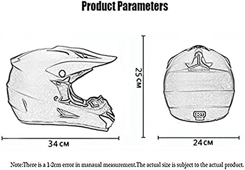 JYYT Adulto Motocross Cascos De Cross Motocicleta Off-Road Enduro Motorcycle ATV MTB BMX Motorbike Cascos Integrales Para Hombres Mujere DOT Certificación Casco Set (E,M (57-58CM))
