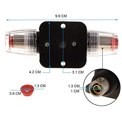JZK 12 V - 24 V DC 100A Interruptor fusible ajuste manual circuito automático circuito interruptor para audio coche barco bicicletas motocicleta