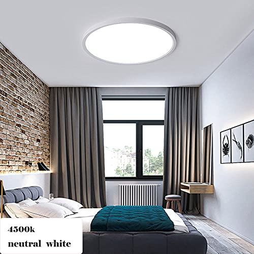 K-Bright Lámpara de Techo Moderna 38W Plafón Led Redonda Ultra Delgado Downlight Blanco Natural 4500K 3240LM adecuada para Cocina, Balcón, Dormitorio, Corredor, Ø40cm, No-Regulable