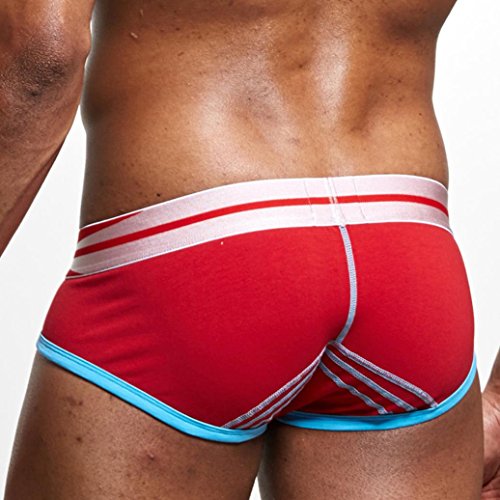 K-youth Slips para Hombre, Calzoncillos Hombre Slip Algodon Baratos Boxer De Hombres Sport Ropa Interior Hombre Hombres Bóxers (Rojo, L)