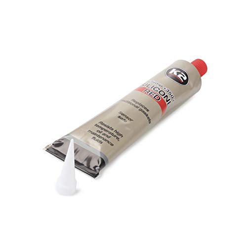 K2  de alta temperatura de silicona, masilla, dichtsi LIKON, hochtemperaturbeständig hasta + 350   °C, Rojo, 85  g