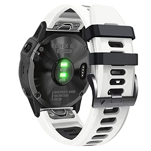 KADIWOAD KKFA - Correa de reloj para Garmin Fenix 6X 6 6s Pro 5S Plus 935 3 HR de liberación rápida de silicona Easyfit (color: blanco, tamaño: 20 mm Fenix 6S Pro)