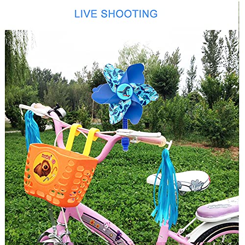 Kaimeilai Manillar de bicicleta infantil Pinwheel, 1 pieza molinillo de viento con 1 par de corredores de bicicleta, para todas las bicicletas, scooters, triciclos, cochecitos y sillas de paseo