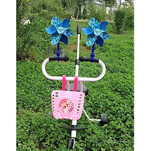 Kaimeilai Manillar de bicicleta infantil Pinwheel, 1 pieza molinillo de viento con 1 par de corredores de bicicleta, para todas las bicicletas, scooters, triciclos, cochecitos y sillas de paseo