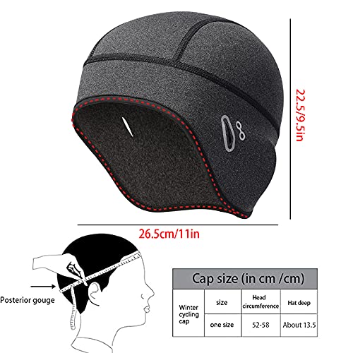 Kakveiai Ciclismo Skull Cap, Gorro Ciclismo, Casco Forro a Prueba de Viento Ciclismo, Térmico, A Prueba de Viento Gorro Invierno, Agujero de Gafas,Apto para Moto, Esquí, Correr (Hombre)