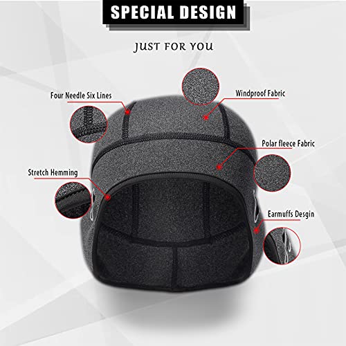 Kakveiai Ciclismo Skull Cap, Gorro Ciclismo, Casco Forro a Prueba de Viento Ciclismo, Térmico, A Prueba de Viento Gorro Invierno, Agujero de Gafas,Apto para Moto, Esquí, Correr (Hombre)