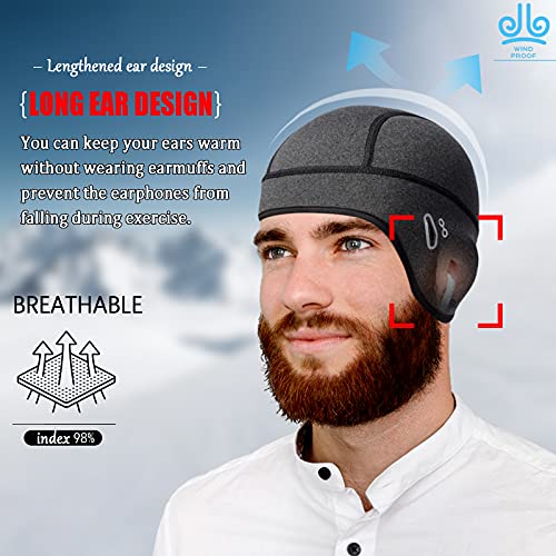 Kakveiai Ciclismo Skull Cap, Gorro Ciclismo, Casco Forro a Prueba de Viento Ciclismo, Térmico, A Prueba de Viento Gorro Invierno, Agujero de Gafas,Apto para Moto, Esquí, Correr (Hombre)