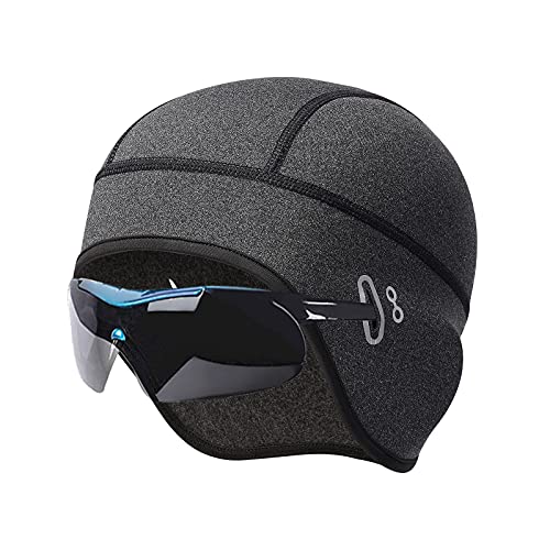 Kakveiai Ciclismo Skull Cap, Gorro Ciclismo, Casco Forro a Prueba de Viento Ciclismo, Térmico, A Prueba de Viento Gorro Invierno, Agujero de Gafas,Apto para Moto, Esquí, Correr (Hombre)