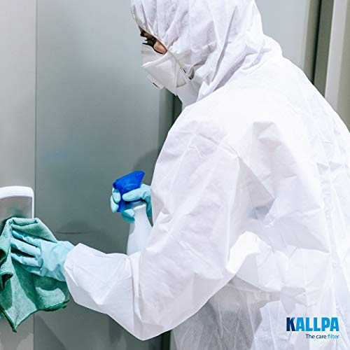 KALLPA Monos de protección - Polipropileno, plastificado, Buzo de Trabajo Tipo I - Protege de líquidos y bacterias, Impermeable, antiestático, no alérgeno y Gran transpirabilidad (1, XL)
