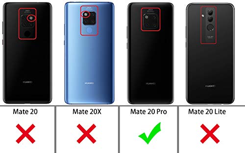 KANSI Compatible con Huawei Mate 20 Pro Funda, Smart View Flip Funda de Cuero + Protector Pantalla - Marina