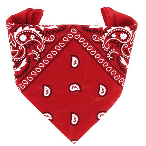 ...KARL LOVEN Bandana 100% algodón Paisley Rojo Pañuelo para el cuello cabeza bufanda para hombre mujer niño muñeca Pulsera motociclista Deportiva