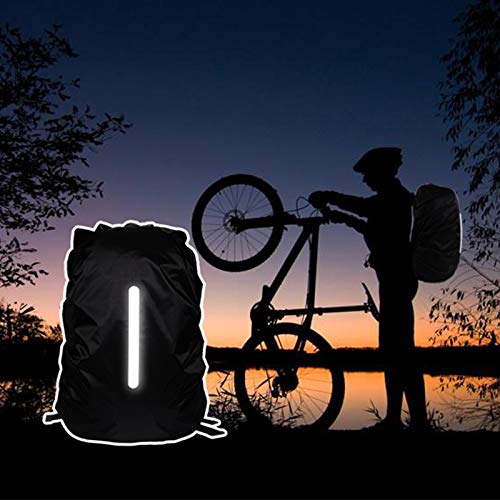 KATOOM 2PCS Funda Protectora para Mochila Cubierta Impermeable a Lluvia Tira Reflectante Seguridad/Viaje al Aire Libre/Aventura/a Prueba de Polvo/Ciclismo/Senderismo/Escuela (Negro+Verde M 30L-40L)