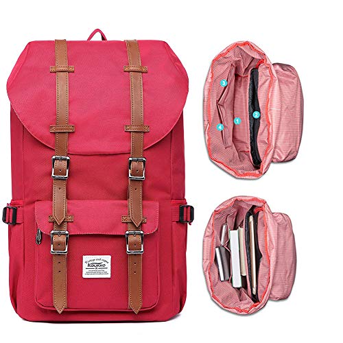 KAUKKO Mochilas Tipo Casual Compartimento para 15" Portátil 22 litros Rojo