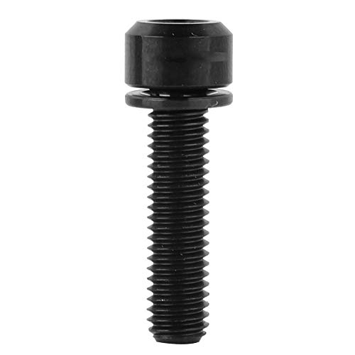 Keen so - Tornillos de perno para varilla de bicicleta con junta, 6 tornillos de perno con junta para varilla de bicicleta de montaña, de aleación de titanio, M5 x 20 mm (negro)