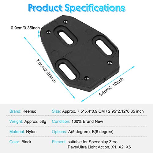 Keenso 1 par de Calas para Bota de Carretera, Calas para Speedplay Zero(A)