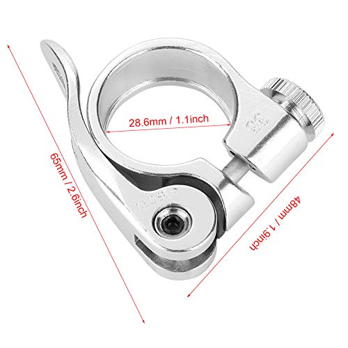 Keenso Abrazadera para Tija del Sillín del Cierre Rápido 25.4 mm y 28.6 mm(Plata)