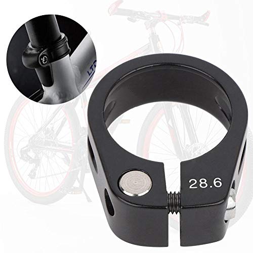 Keenso Abrazadera para Tija del Sillín en Bicicleta MTB, Abrazadera Universal 28.6 mm Aleación de Aluminio (Negro)