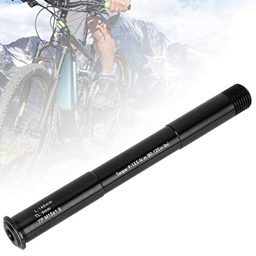 Keenso Eje de Horquilla Delantera para Bicicleta, Tubo de buje de aleación de Aluminio a través del Eje para Bicicleta de montaña RockShox (Negro)(15X110MM（158L)