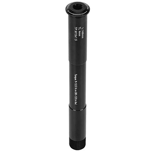 Keenso Eje de Horquilla Delantera para Bicicleta, Tubo de buje de aleación de Aluminio a través del Eje para Bicicleta de montaña RockShox (Negro)(15X110MM（158L)