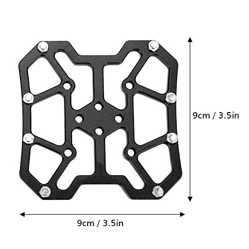 Keenso Pedales de Bicicleta de montaña, aleación de Aluminio Adaptadores de Plataforma de Pedal sin Clip Pedales de Plataforma de Bicicleta para SPD(Negro)