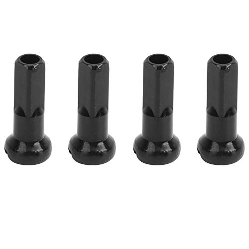 Keenso Pezones de radios de Bicicleta, 100 Piezas de aleación de Aluminio Casquillo de radios de Bicicleta Pezones de radios de Bicicleta Cubierta de radios Accesorio de Ciclismo(Negro)