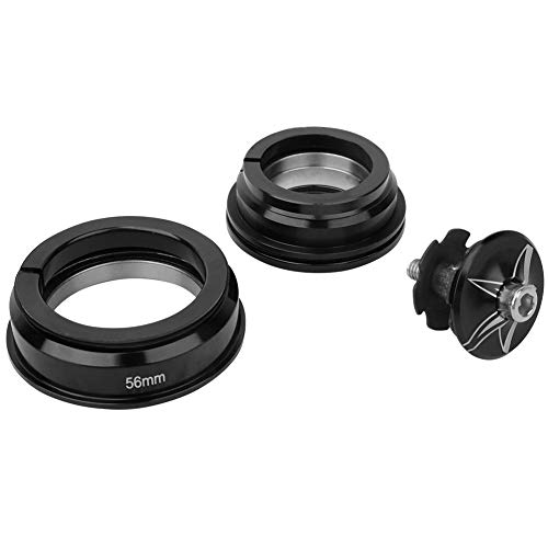 Keenso Pipa Direccion Cónica para Bici, Universal 44-56 mm Accesorios de Rodammientos Sellados Bici MTB (Negro 44 / 56MM)