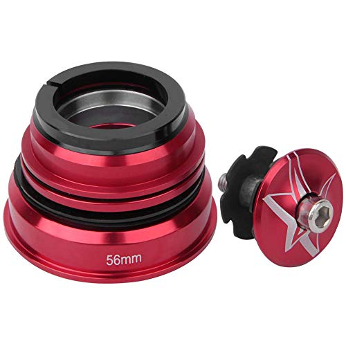 Keenso Pipa Direccion Cónica para Bici, Universal 44-56 mm Accesorios de Rodammientos Sellados Bici MTB (Rojo 44 / 56MM)