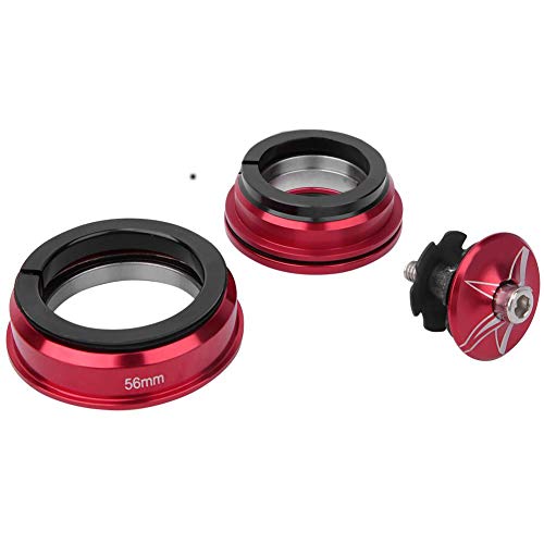 Keenso Pipa Direccion Cónica para Bici, Universal 44-56 mm Accesorios de Rodammientos Sellados Bici MTB (Rojo 44 / 56MM)