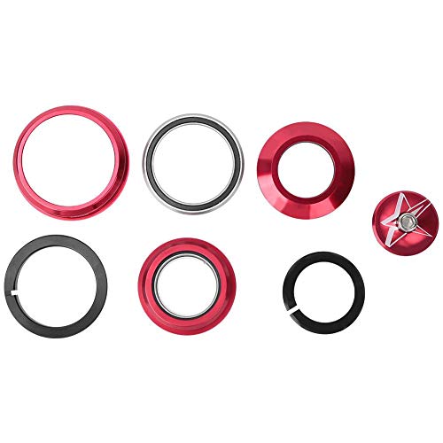 Keenso Pipa Direccion Cónica para Bici, Universal 44-56 mm Accesorios de Rodammientos Sellados Bici MTB (Rojo 44 / 56MM)