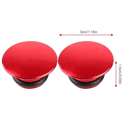 Keenso Tapones para Manillar, Tapones Aluminio de Manillar de Bicicleta de Carretera (Rojo)