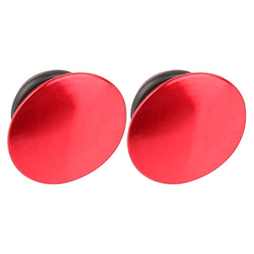 Keenso Tapones para Manillar, Tapones Aluminio de Manillar de Bicicleta de Carretera (Rojo)