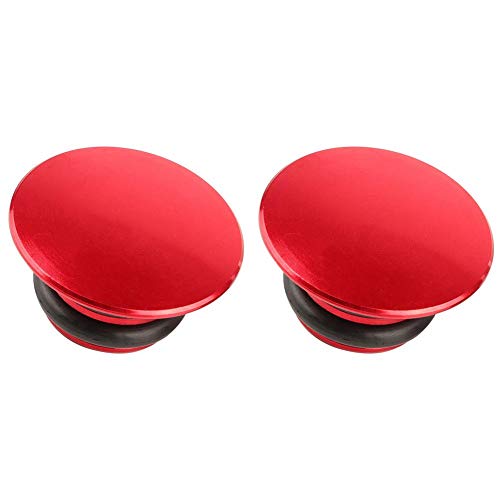 Keenso Tapones para Manillar, Tapones Aluminio de Manillar de Bicicleta de Carretera (Rojo)