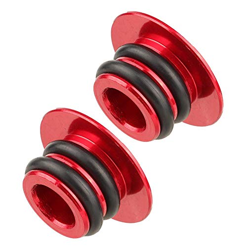 Keenso Tapones para Manillar, Tapones Aluminio de Manillar de Bicicleta de Carretera (Rojo)