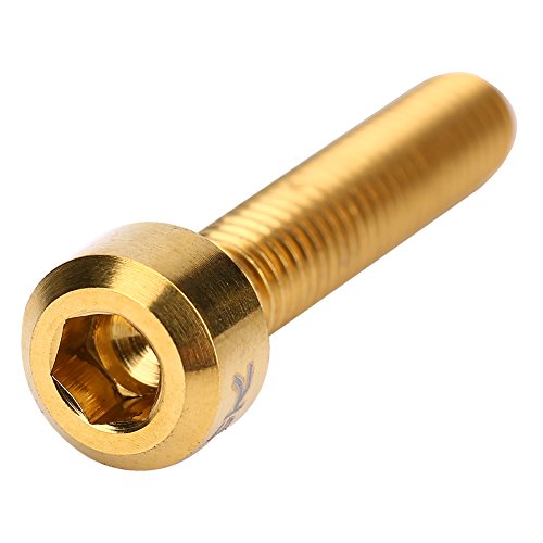 Keenso Tornillos para Sujetar Palanca de Freno, 2 Piezas de m5 x 25mm Tornillos Aleación de Titanio de Bicicleta (Oro)