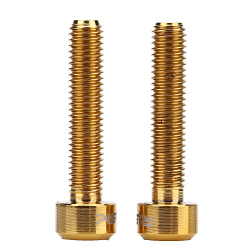 Keenso Tornillos para Sujetar Palanca de Freno, 2 Piezas de m5 x 25mm Tornillos Aleación de Titanio de Bicicleta (Oro)