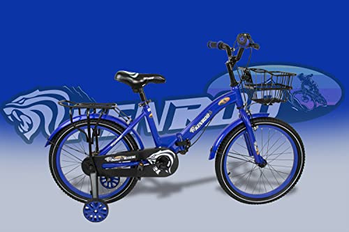 KEN ROD Bici Infantil Plegable | Bicicleta Niños de 3 a 9 años Ruedines | Bici Plegable Infantil | Bicicleta con Ruedines | Bicicletas con Cesta y Ruedines | Color: Azul 18 Pulgadas