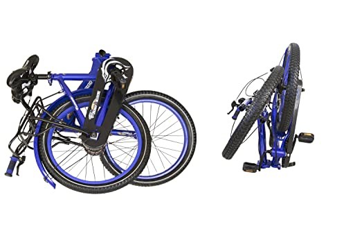 KEN ROD Bici Infantil Plegable | Bicicleta Niños de 3 a 9 años Ruedines | Bici Plegable Infantil | Bicicleta con Ruedines | Bicicletas con Cesta y Ruedines | Color: Azul 18 Pulgadas